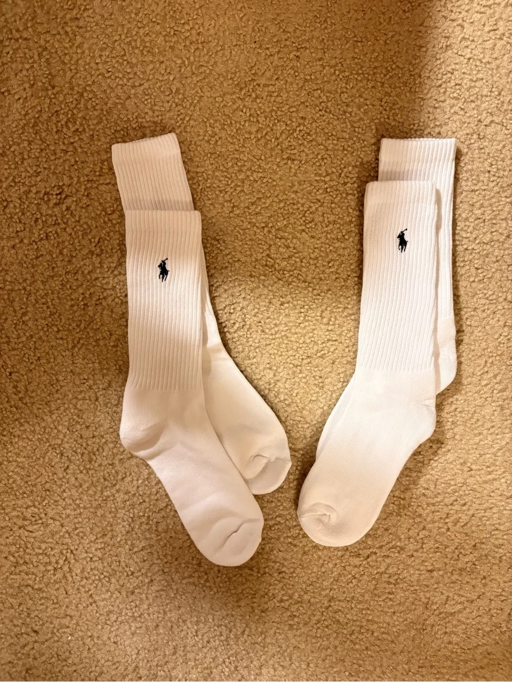 Polo by Ralph Lauren White Crew Socks with Navy Pony